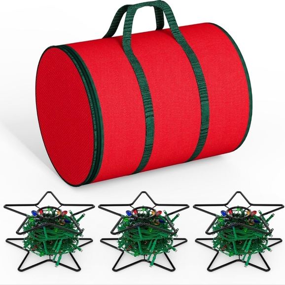 Dicasser Light Storage Zipper Carrying Bag with 3 Black Star Metal Reels - Picture 1 of 8